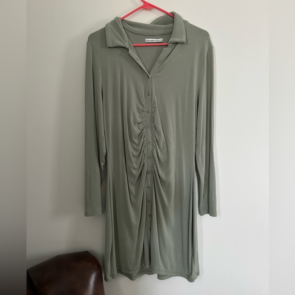Abercrombie & Fitch Green Button Down Dress